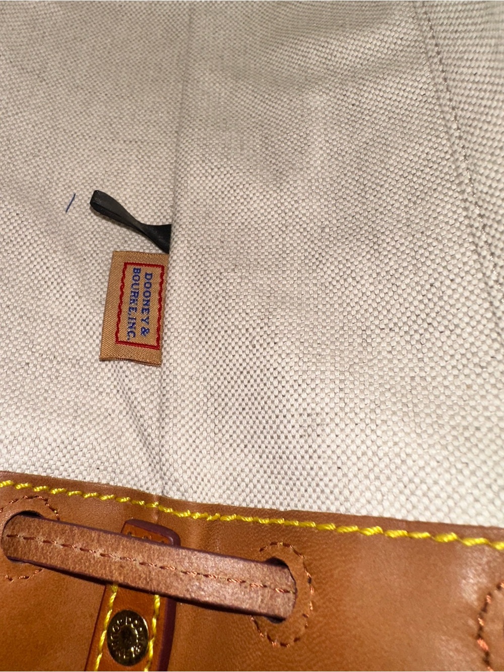 Dooney & Bourke Black Pebbled Leather Bucket Crossbody with Brown Trim - Picture 10 of 16